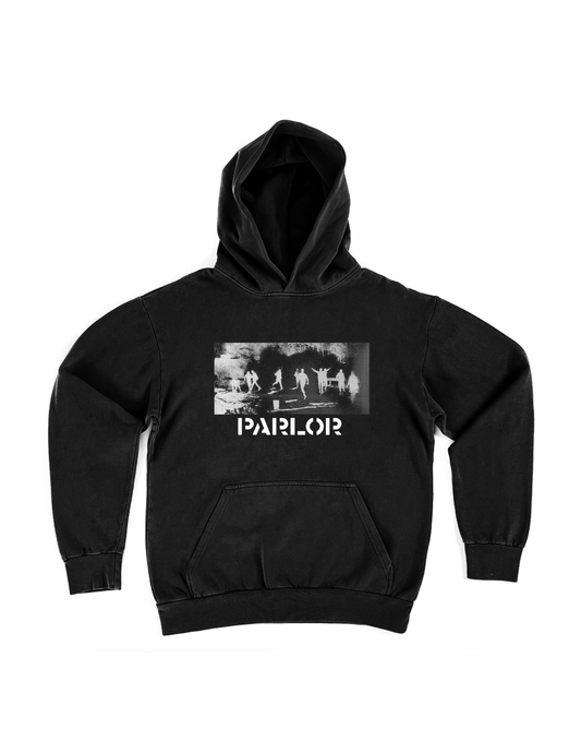 PARLOR EXPRESS "RIOT" PULL OVER HOODIE (BLACK)