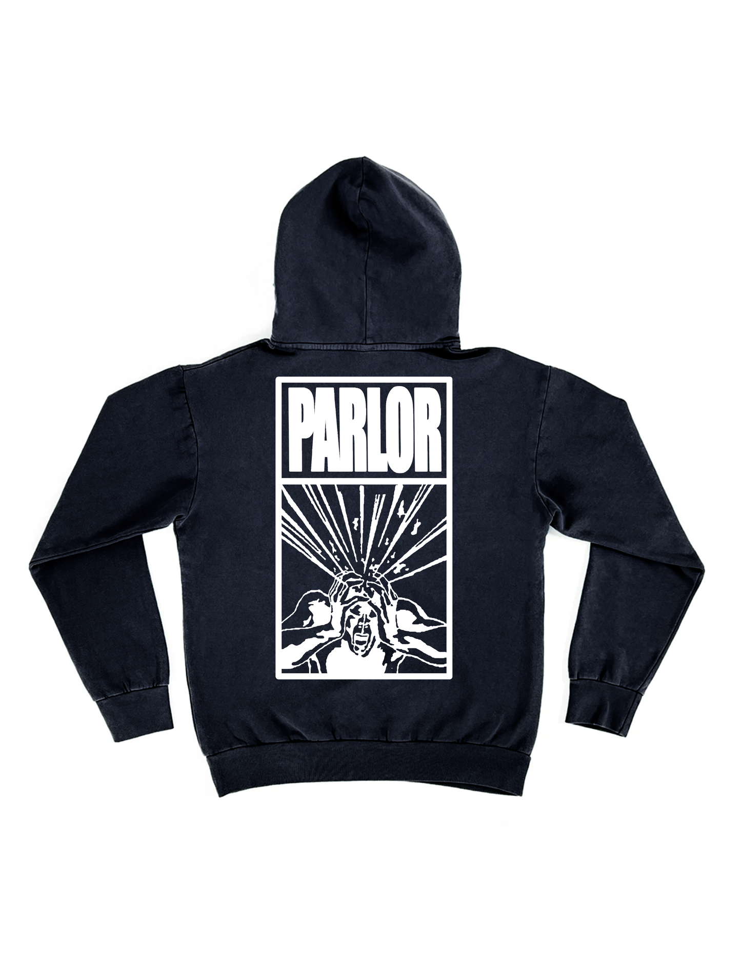 PARLOR EXPRESS "STRESSED OUT" PULL OVER HOODIE (NAVY)