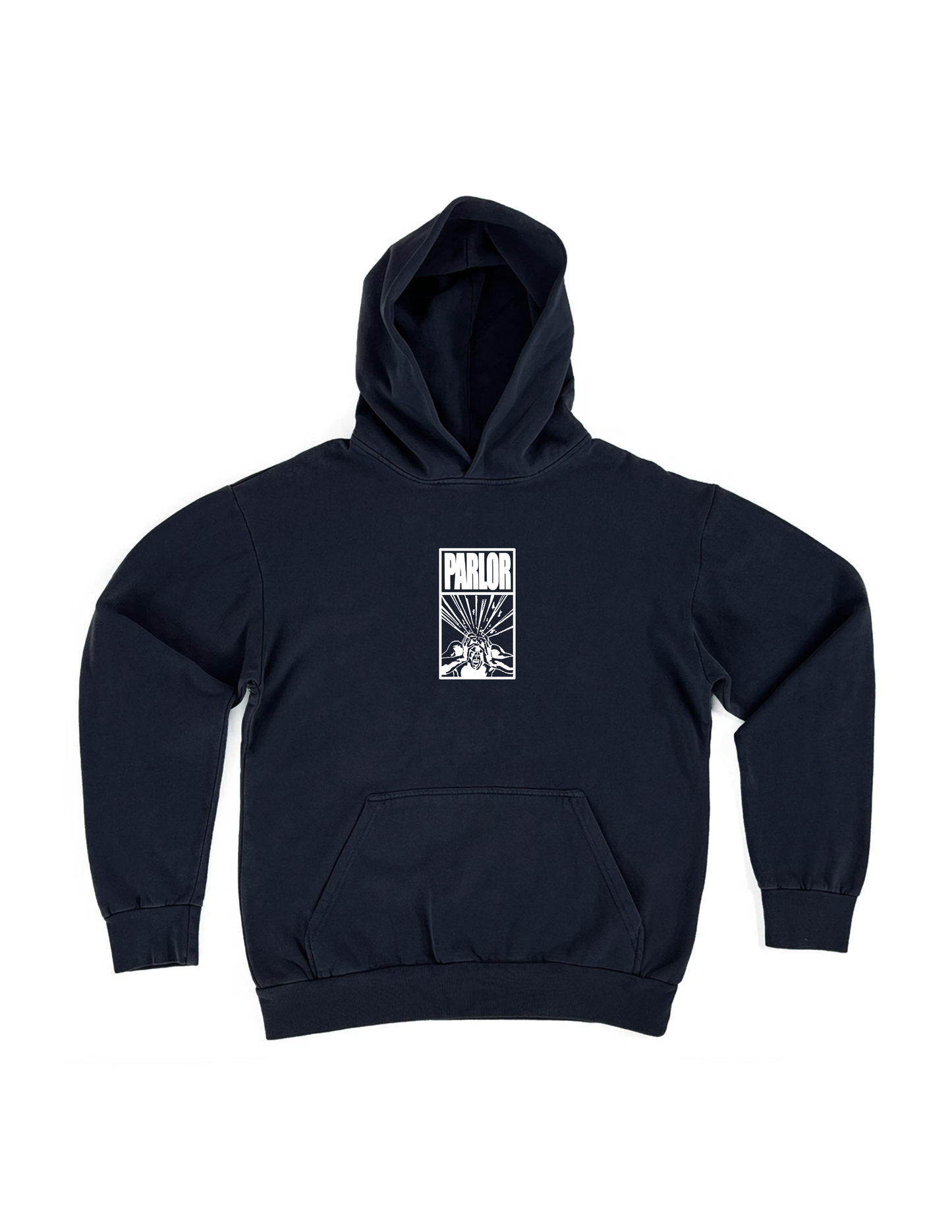 PARLOR EXPRESS "STRESSED OUT" PULL OVER HOODIE (NAVY)